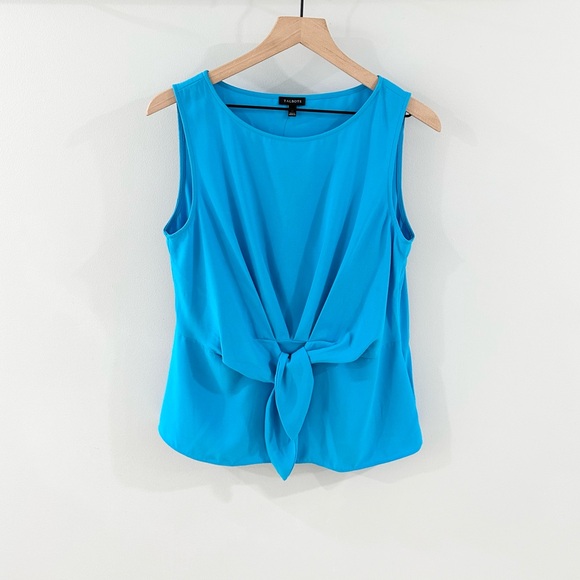 NWT Talbots Tie Front Tank Blue Size Medium - Picture 2 of 6
